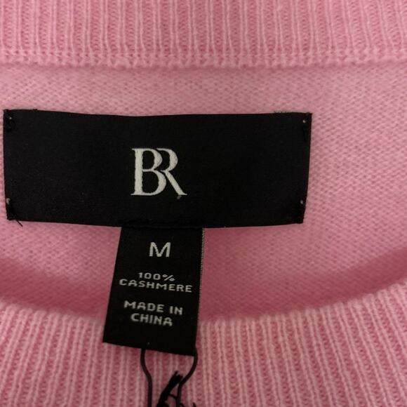BR Banana Republic NWT 100% Cashmere Crewneck Sweater Pink Size Medium - Picture 8 of 10